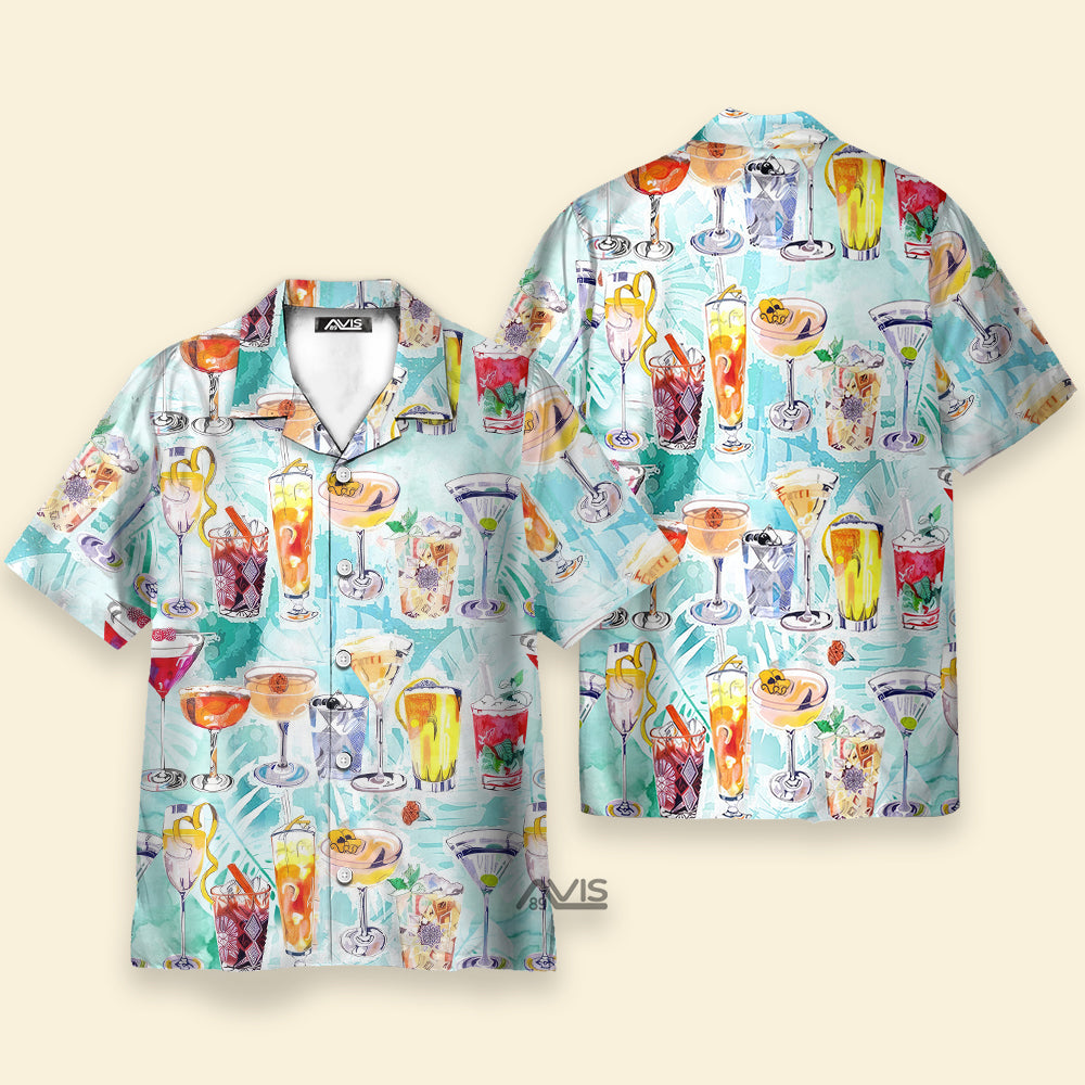 Wine Cocktail And Beach Tropical - Hawaiian Shirt