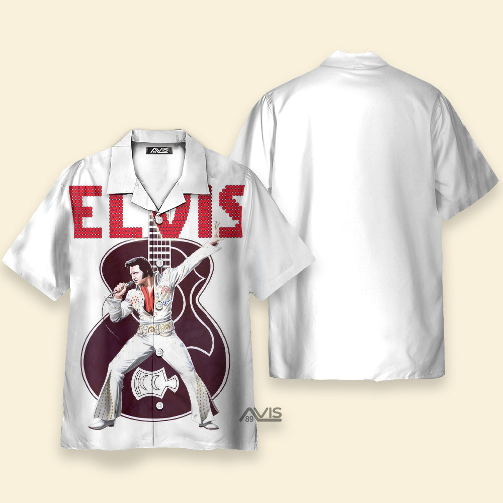 Elvis Classic Music And Guitar - Hawaiian Shirt