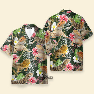 Bearded Dragon Tropical Leaf - Hawaiian Shirt