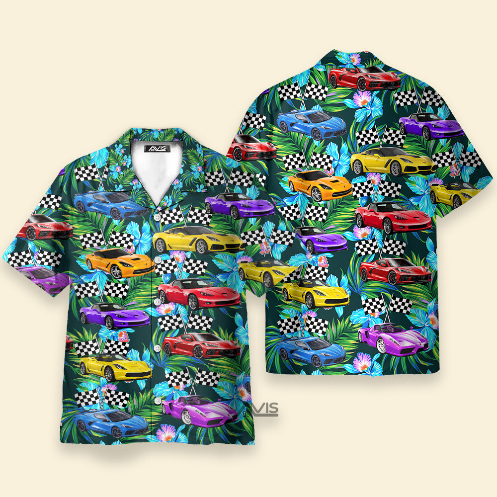 Avis Corvette Car Colorful Tropical - Gift For Corvette Car Lovers - Hawaiian Shirts