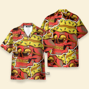 Funky Skull With Yellow Hat - Gift For Men And Women - Hawaiian Shirt