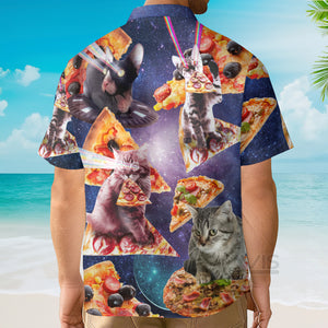 Avis89 Cat Into The Galaxy Pizza Sky - Hawaiian Shirt