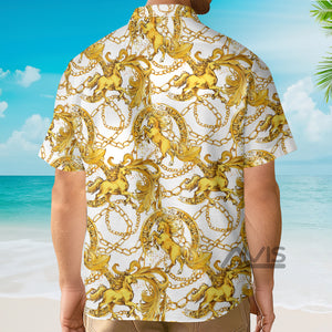 Avis89 Kentucky Derby Golden Horses - Hawaiian Shirt