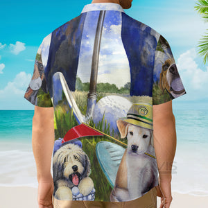 Avis89 Golf Dog Funny Art Style - Gift For Dog Lovers - Hawaiian Shirt