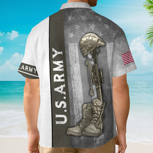 US Army Veteran Gray Hawaiian Shirt