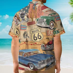 Avis89 Amazing Vintage Muscle Car On Route 66 Vacation - Hawaiian Shirt