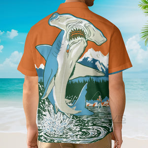 Deep Sea Hammerhead Shark Pattern - Hawaiian Shirt