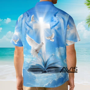 Jesus Dove Fly In The Blue Sky - Hawaiian Shirt