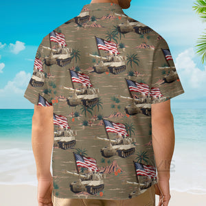 Avis89 US Army M109 Paladin Tank 4th Of July - Hawaiian Shirt