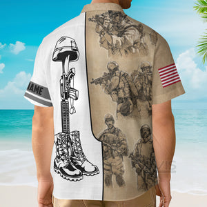 Avis89 US Army Veteran Vintage - Personalized Hawaiian Shirt