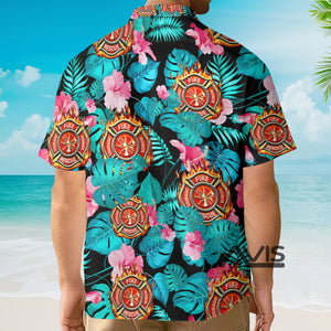 Avis89 Firefighter Hibiscus Flower - For Men And Women - Hawaiian Shirt