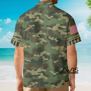 Avis89 US Army Green Camouflage Veteran - Hawaiian Shirt