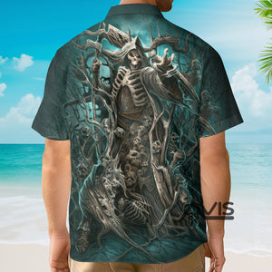 Avis89 Skull Grim Reaper Print - Hawaiian Shirt