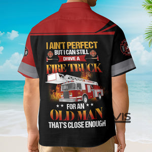 Avis89 Firefighter Old Man That'S Close Enough - Personalized Hawaiian Shirt