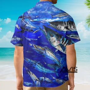 Fishing Love Blue Ocean - Hawaiian Shirt