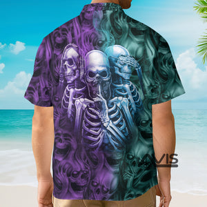 Avis89 Skull Neither Hear Nor See - Hawaiian Shirt