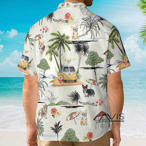 Avis89 Corgi Hawaii Beach - Hawaiian Shirt