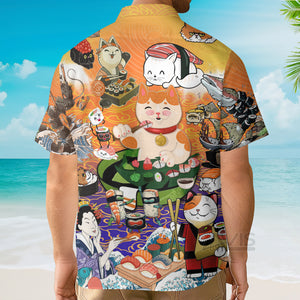 Avis89 Cat Keep Calm And Eat Sushi - Hawaiian Shirt