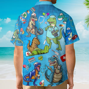 Avis89 Dinosaur The Nice Nurse Is On Vacation - Hawaiian Shirt