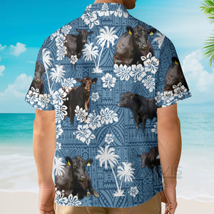 Avis89 Unique Black Angus Happiness - Hawaiian Shirt