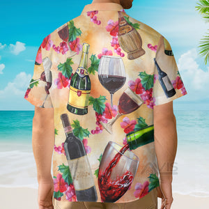 Avis89 Wine Drinking Wine Colorful Style - Hawaiian Shirt