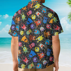 Avis89 Cartoon Monsters Black - Hawaiian Shirt