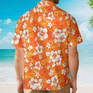 Avis89 Orange Hibiscus Flowers - For Men And Women - Hawaiian Shirt