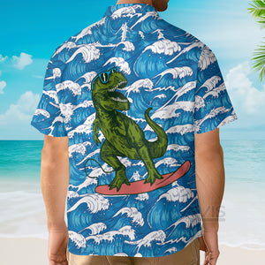 Avis89 Surfing T-Rex Dinosaur - Hawaiian Shirt