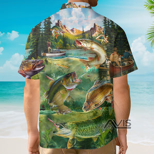 Fishing Special Beautiful Green Pattern - Hawaiian Shirt