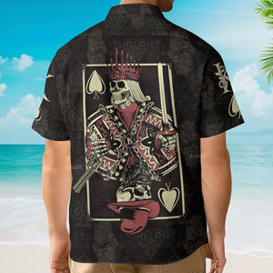 Skull King Of Spades Card - Hawaiian Shirt