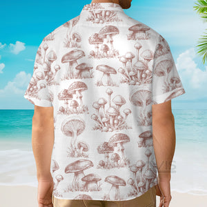 Avis89 Retro Mushroom Summer 80s Beige Color - Hawaiian Shirt