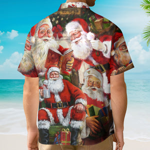 Christmas Santa Claus Story Nights Xmas Painting Style - Hawaiian Shirt