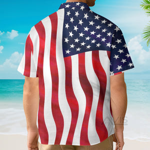 Avis89 Independence Day American Flag Fun Rooster Breast - Hawaiian Shirt