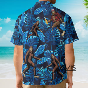 Avis89 Tropical Bigfoot Blue Aloha - Hawaiian Shirt Summer Vibe