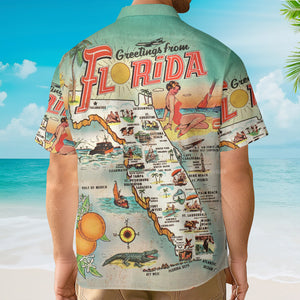 Coastal Vibes A Greeting From Florida - Hawaiian Shirt