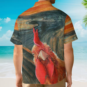 Rooster The Scream Funny - Hawaiian Shirt