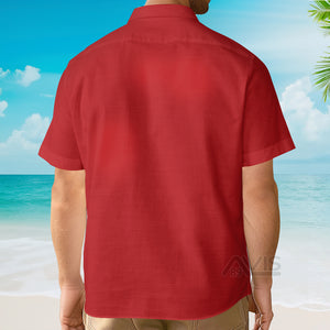 Avis89 Merry Christmas Reindeer Short Sleeve Red - Hawaiian Shirt