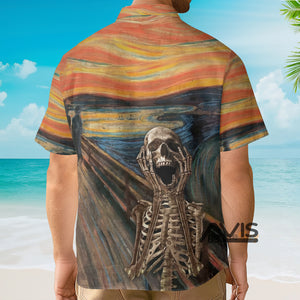 Avis89 Painted Textured Skull - Hawaiian Shirt