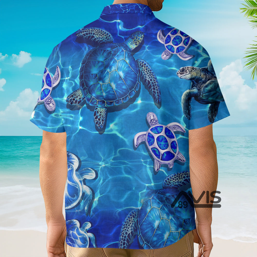 Turtle Go With The Flow In Ocean - Hawaiian Shirt