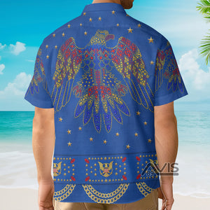 Avis89 Elvis Aloha Blue - Costume Cosplay Hawaiian Shirt