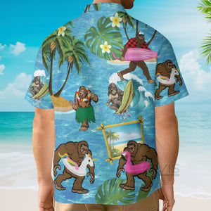 Avis89 Tropical Aloha Wave Surfing Beach Bigfoot - Gift For Men And Women  - Hawaiian Shirt