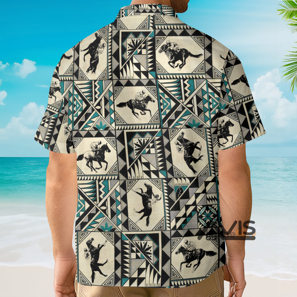 Kentucky Derby Horse Racing Native Pattern - Hawaiian Shirt