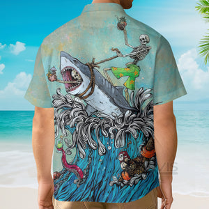 Avis89 The Great Wave Off Kanagawa Shark - Hawaiian Shirt