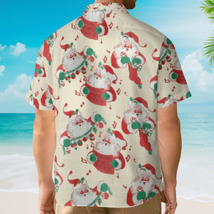 Christmas Cute Santa Claus Singing - Hawaiian Shirt