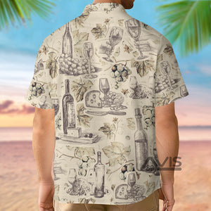 Avis 89 Wine And Grape Retro Art - Hawaiian Shirt