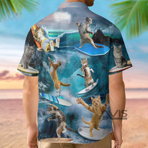 Surfing Cute Cats Style - Gift For Cat Lover - Hawaiian Shirt