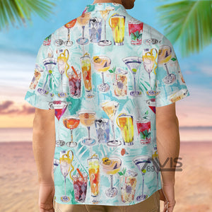 Wine Cocktail And Beach Tropical - Hawaiian Shirt