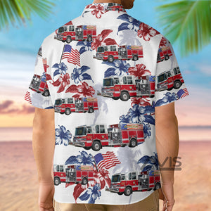 Avis89 Irvington Volunteer Fire Department, Omaha, Nebraska - Hawaiian Shirt Summer Vibes