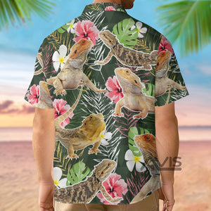 Bearded Dragon Tropical Leaf - Hawaiian Shirt