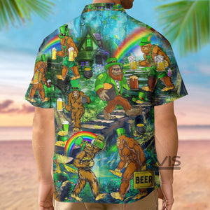 Avis89 Oktoberfest Irish Bigfoot And Beer St Patrick's Day - Hawaiian Shirt